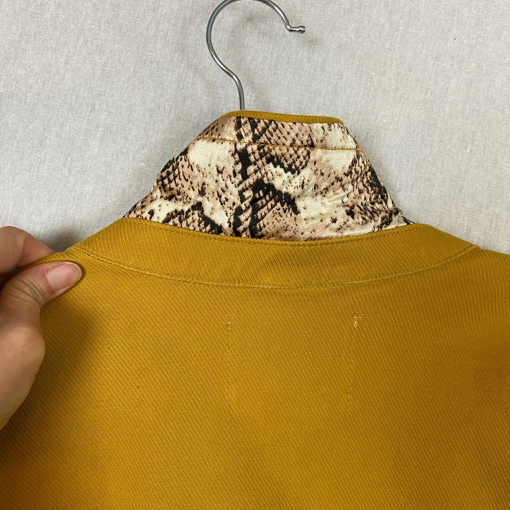 Anthropologie Mustard Yellow Bell Sleeve Cropped Jacket - Picture 14 of 14